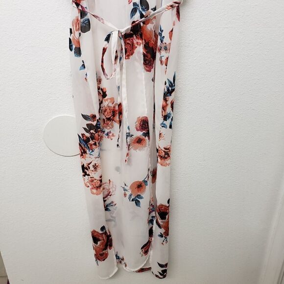 Sim & Sam Floral Sheer Boho Upen Front  Cover Up Kimono Size S/M - Picture 4 of 10